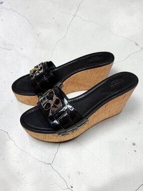 Y2K Coach A8379 Jen Wedge Platform Sandal Size 9B